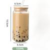 550ml High Temperature Resistant Straw Cup with Lid, Glass High Borosilicate Heat-resistant Glass Cup, Milk Tea Coffee Cola Cup