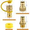 3/4" Male and Female Natural Gas Quick Connect Plug Fittings,Heavy Solid Brass Quick Connect Fittings Convert for Pipe Natural Gas Supply for