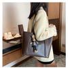 Simple Large Capacity Faux Leather Tote Bag Street Style Commuter Shoulder Handbag KTB