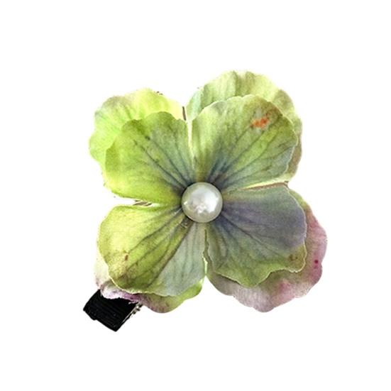 

Женская заколка для волос с декором из искусственных цветов, противоскользящая, большого размера, праздничная заколка, аксессуары для волос зелёный