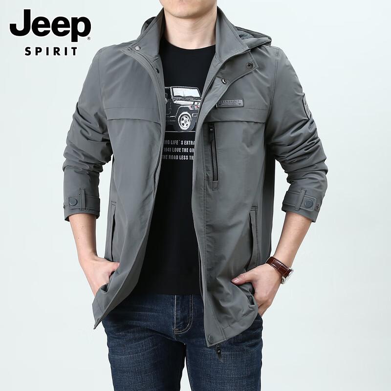 JEEP SPIRIT Men s Hooded Windproof Casual Jacket XL