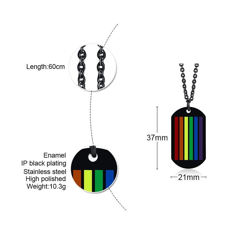 Medaglietta Portachiavi Cane Pride LGBT Arcobaleno Collana Militare Pendente per Uomo Donna Catena in Acciaio Inossidabile Gioielli Regalo BFF