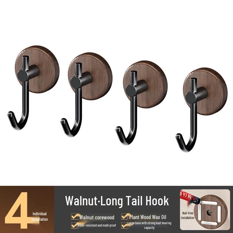 Lan Xiaoji Walnut Solid Wood Wall Hooks