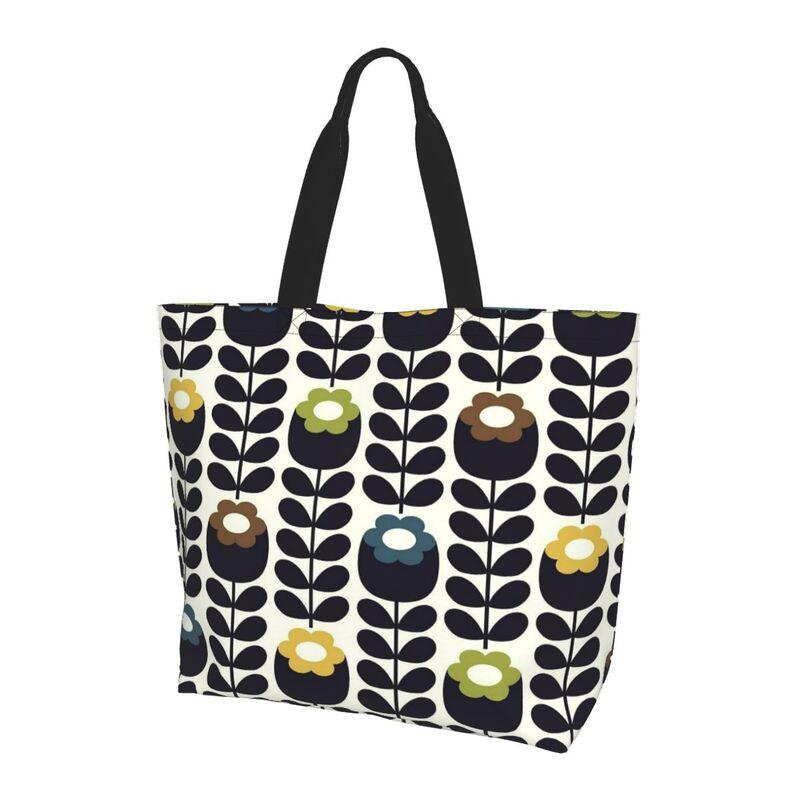 

Orla Kiely Abstract Multi Stem Canvas Shoulder Bag Large Capacity Shopping Bag Mid Century Scandinavian Geometric Tote Bags 50x40x15cm