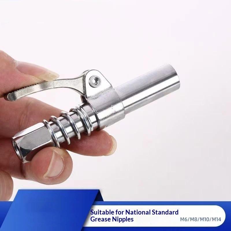 10000Psi Grease Nozzle Universal M6/M8/M10/M12/M14 Locking Clamp Type Double Handle Locking Clamp Grease Auto Parts