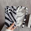 For iPhone 17 Pro Max Case Zebra Pattern Soft Plush TPU Phone Cover