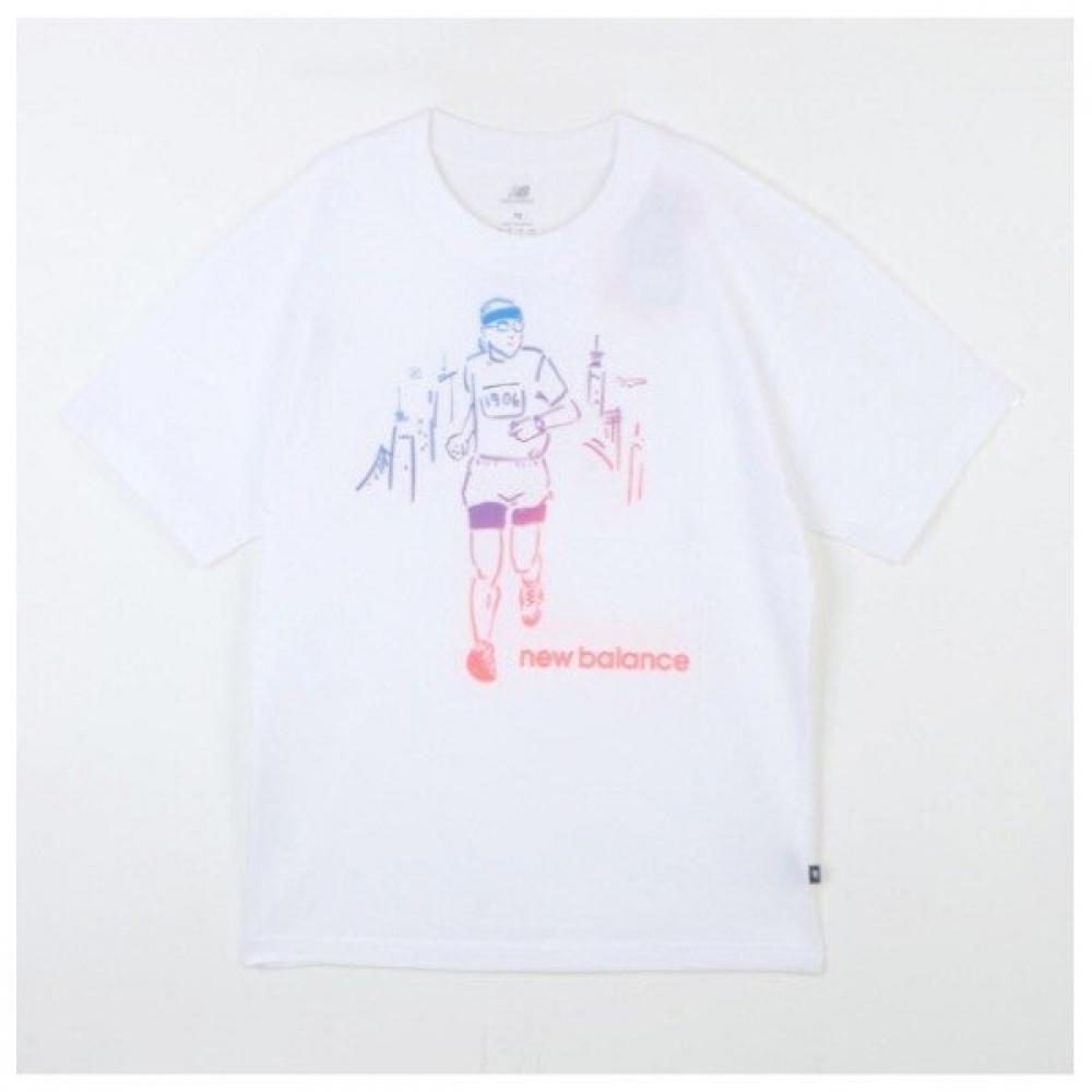 

New Balance ShorT Sleeve T shirT Runner Gra mT53934 White series/100