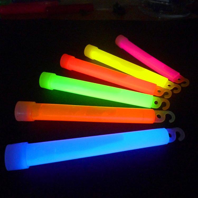 6" Glow Stick with Hook for Camping, Emergency, Concert, Party, or Cheering Lighting