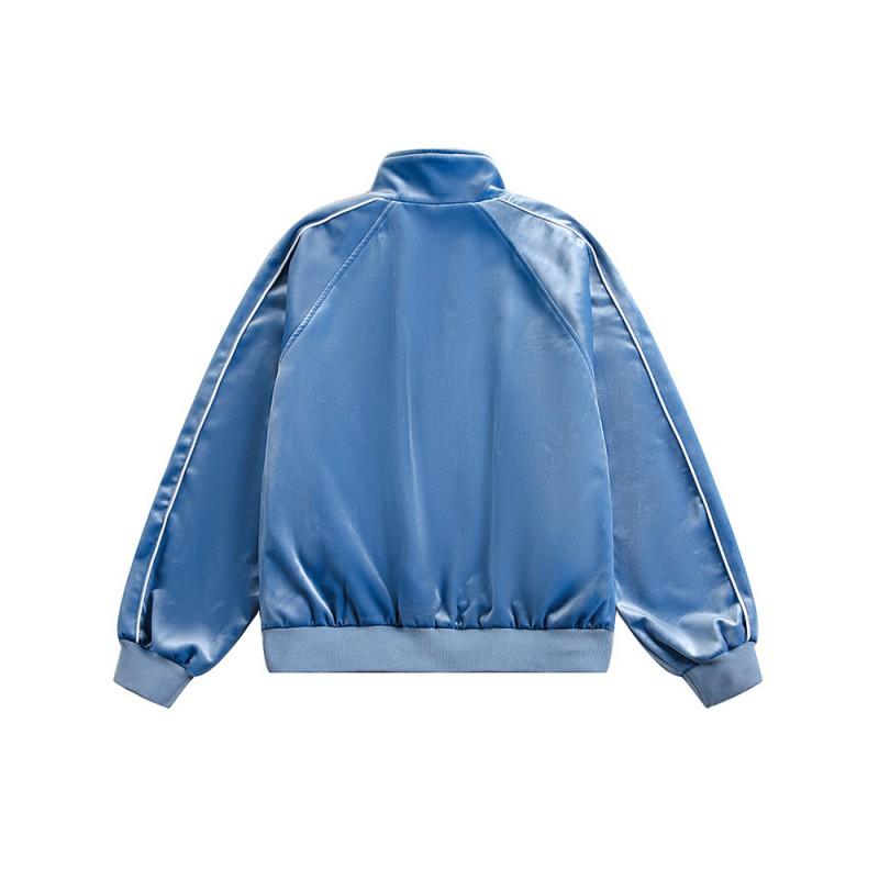 Unisex Oversized Stand Collar Jacket 2026 Casual Outerwear Teens Adults Lightweight Breathable Cotton Blend