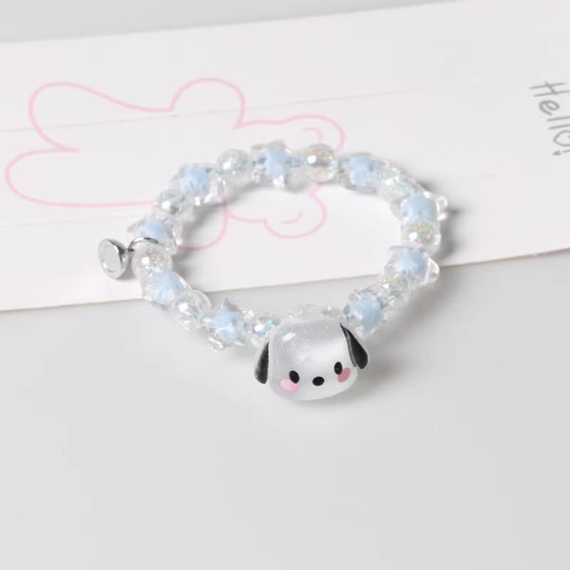 Sweet Crystal Beaded Couple's Magnetic Bracelets with Cinnamoroll & Kuromi - Perfect Bestie Gift