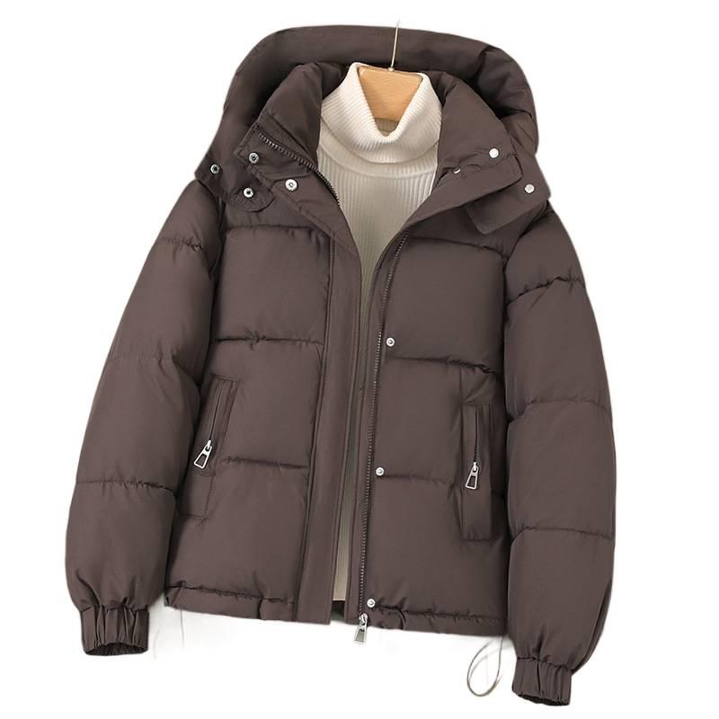 Women's Down Cotton Jacket Short Style New Korean Version Hooded Thickened Cotton Coat for Petite Women Winter Cotton Outerwear