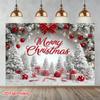 One 2D flat-printed Christmas holiday scene snow landscape decoration photography background.zyc