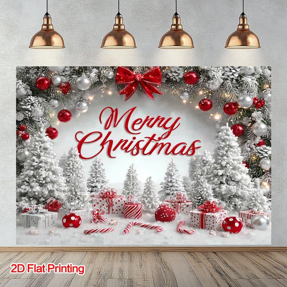 One 2D flat-printed Christmas holiday scene snow landscape decoration photography background.zyc