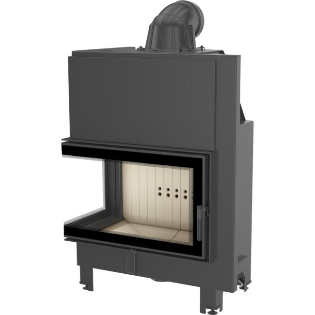 Steel fireplace KRATKI MBO left 15 kW Ø 200 self closing door