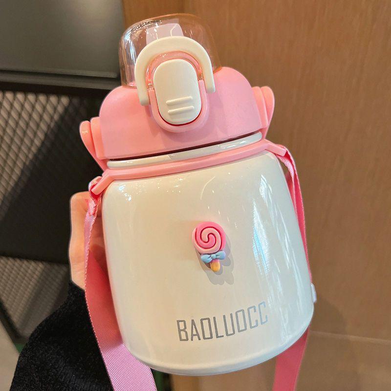 New Thermos Kettle Large Capacity Student Thermos Cup Girls High Appearance Level Ins Simple Straw Water Cup