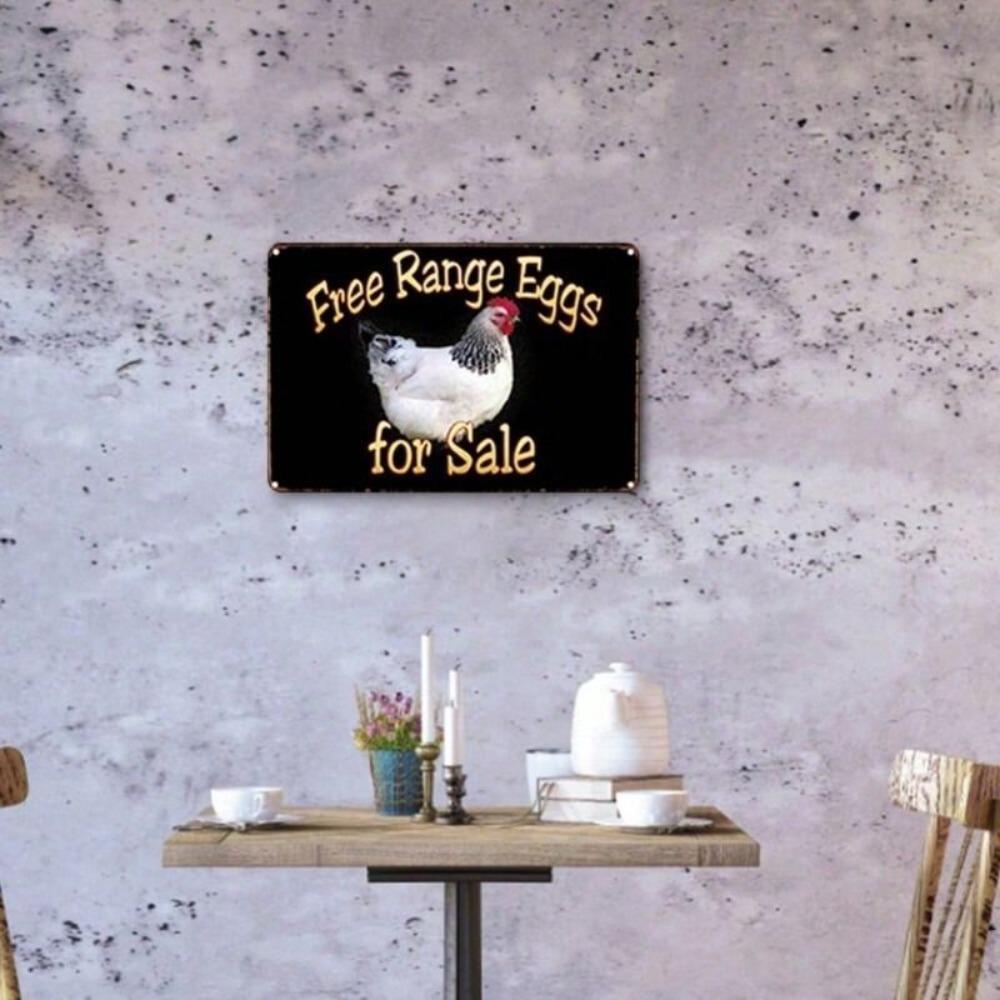 Vintage Metal Wall Poster Rooster for Kitchen