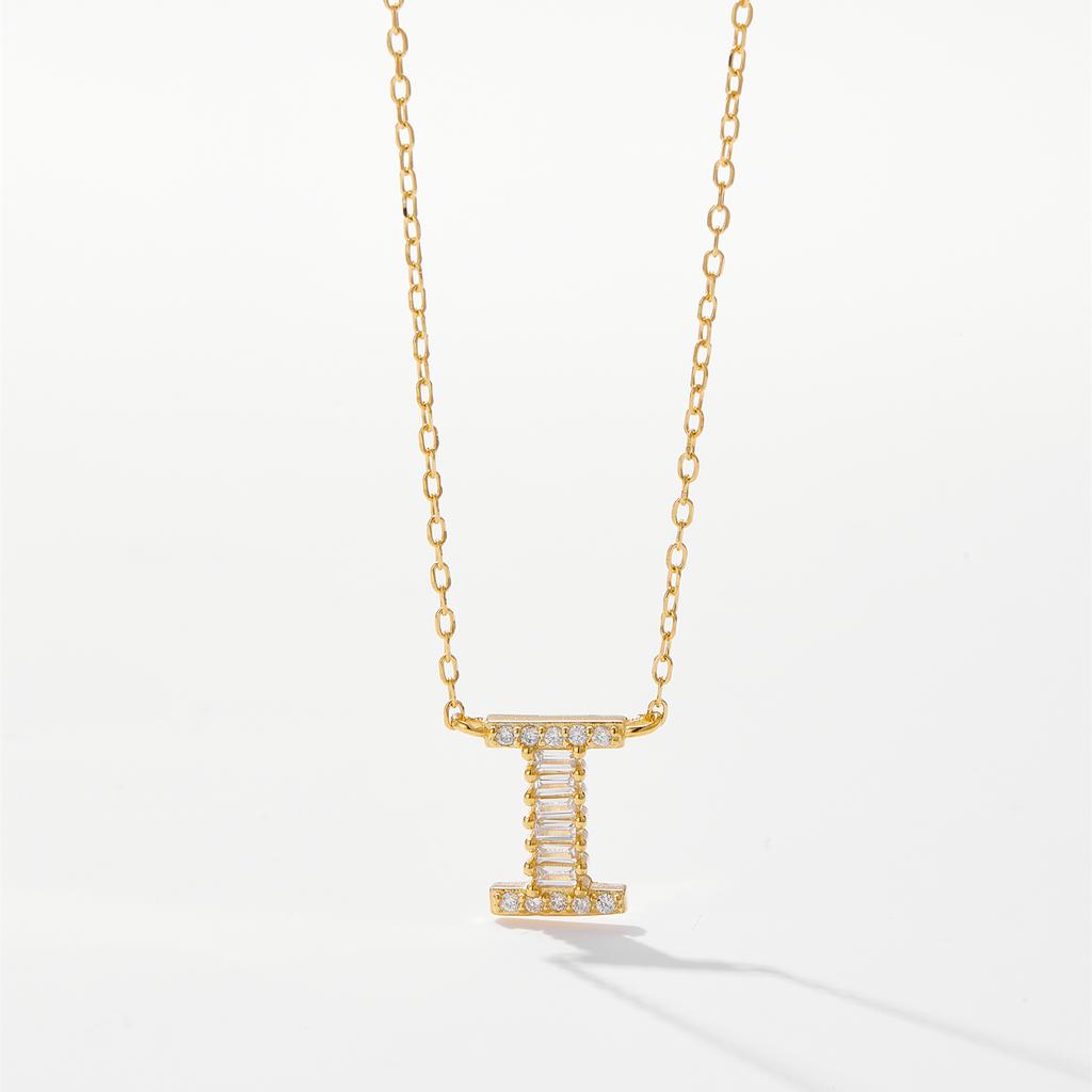 ANDYWEN 925 Sterling Silver Gold Letter Pendant Initial Necklace 2024 Women Fine Fashion Accessories Jewelry