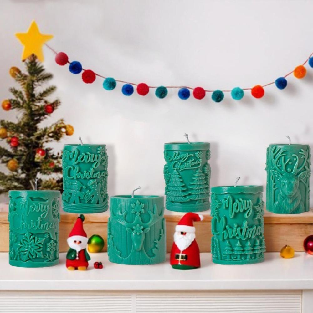Silicone Scented Candle Molds Merry Christmas Soap Making Tools New Candle Mold