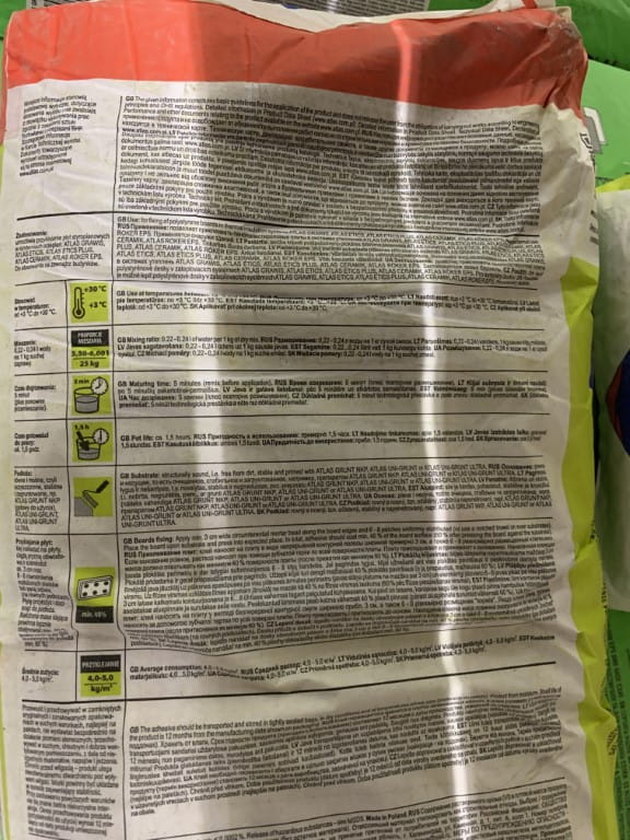 Adhesive Mortar for Polystyrene Grawis-S 25 Kg