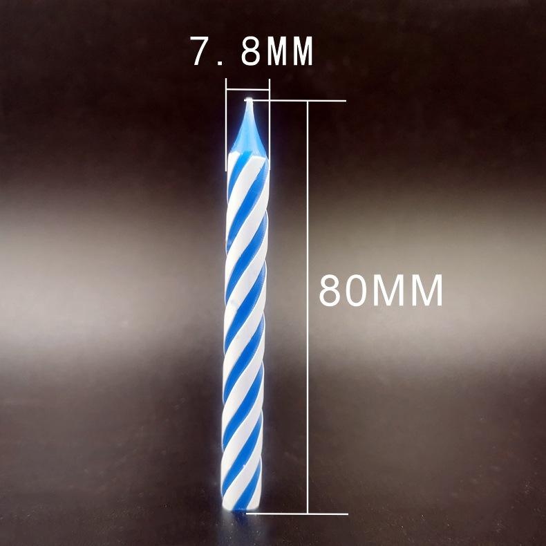 White Colored Thread Birthday Candles Creative Colorful Spiral Cake Decorative Candles 144 Packs Without Bottom Bracket