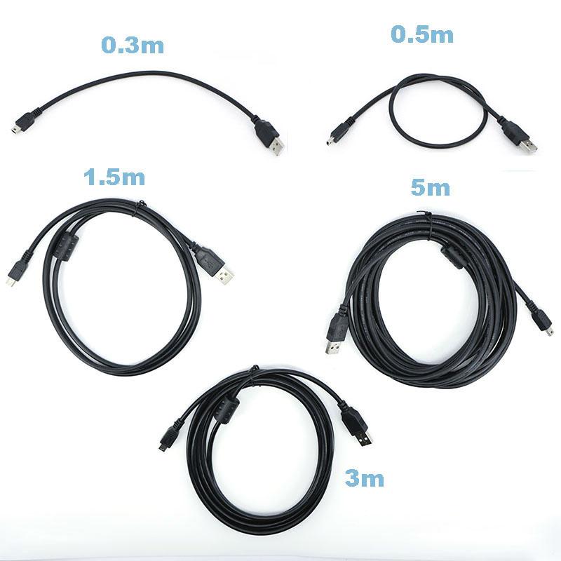 0,3-5M Mini B 5pin USB Stecker Verlängerungskabel zu USB Stecker T-Port 5p Schnelle Daten Strom Ladegerät Für Player Auto DVR GPS Digitalkamera HDD