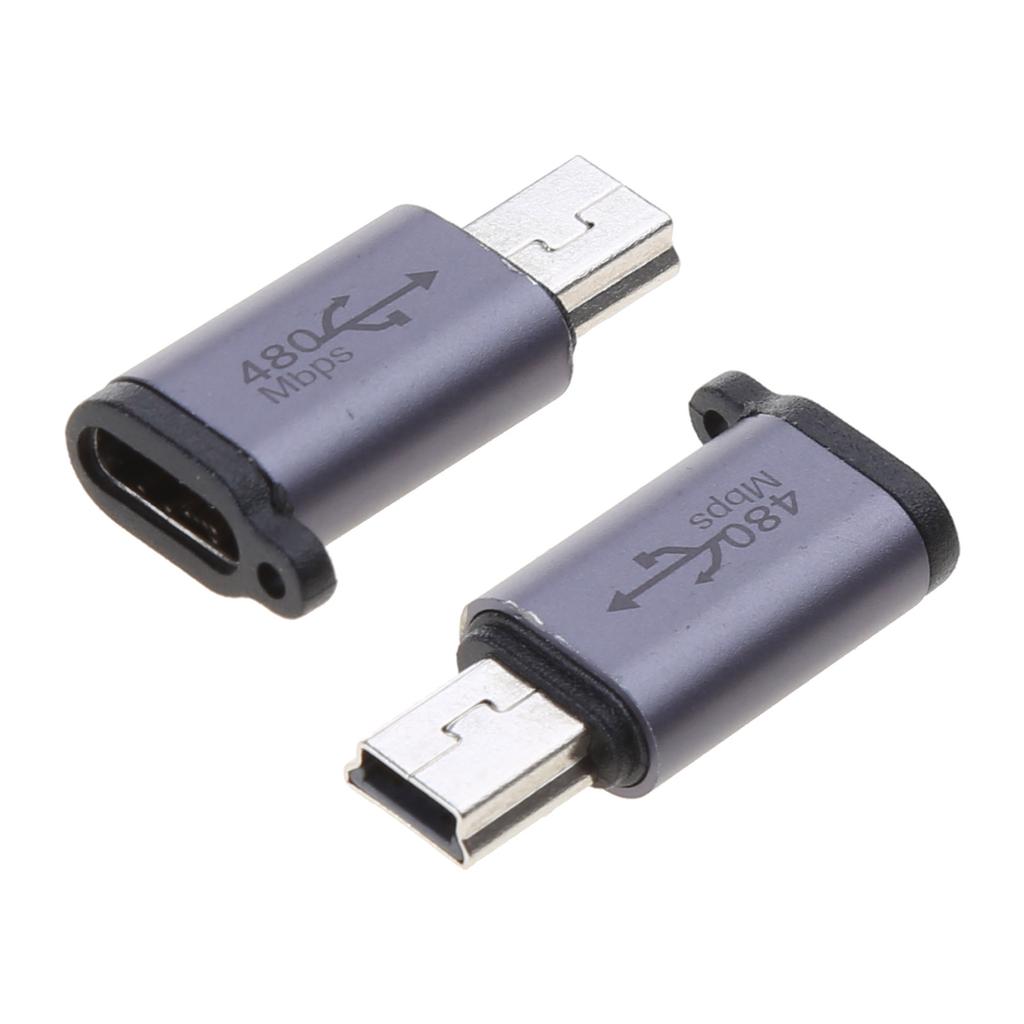 Adaptér konvertoru Type-C na Micro USB Mini USB 18W Konektor ze slitiny hliníku 480 Mbps pro digitální fotoaparát, GPS přijímač