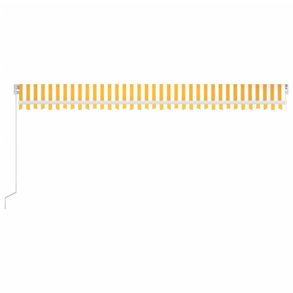 Manual Retractable Awning with LED Lights 600 x 300 cm Yellow and White