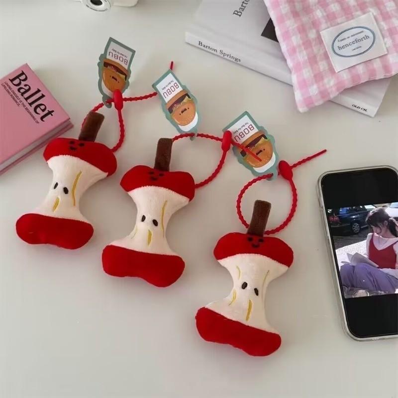 Cute Creative Apple Core Plush Toy Keychain Bag Pendant Accessories Gift