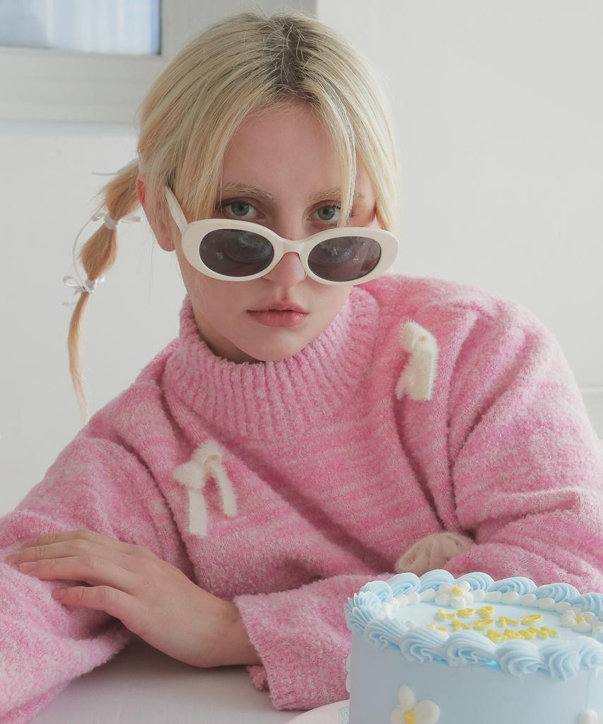 UNUSUALNORMAL Amoe Alpaca Ribbon Knit_Pink