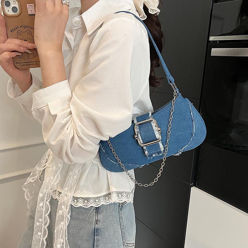 Denim underarm bag women's retro fashion casual spring and summer new niche high-end shoulder bag