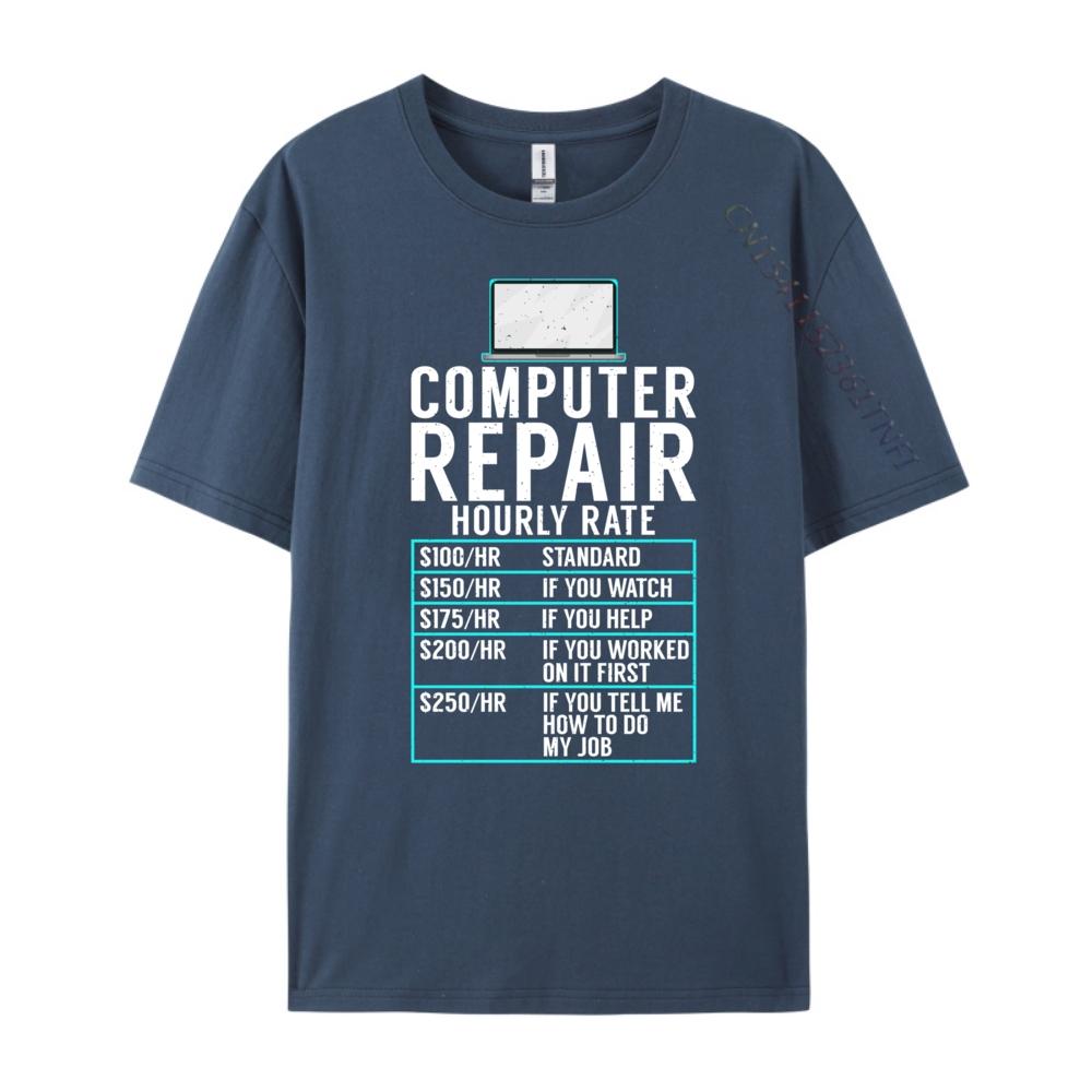 Computer Repair Hourly Rate Computer Technician Funny Shirts Adult T Shirt Mens Gifts Print Camisetas De Hombre