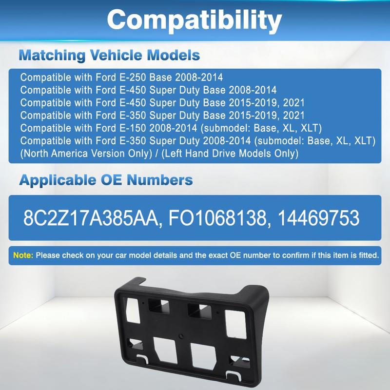Car Front Bumper License Plate Mounting Bracket For Ford E-150 E-250 E-350 E-450 Super Duty 8C2Z17A385AA FO1068138 14469753