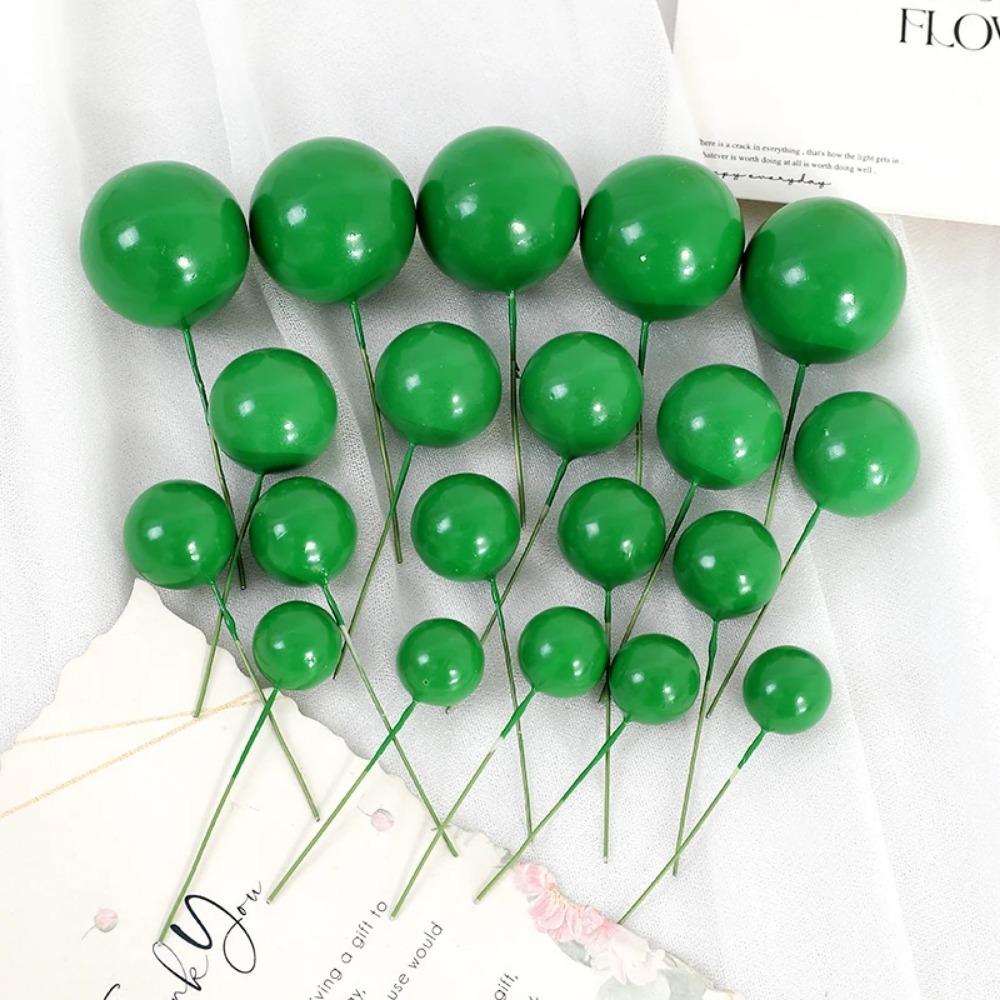 20/30Pcs Cake Balls Decoration Gilded Black Happy Birthday Foam Ball Cake Stickers Party Mother's Day Decor DIY Wedding Decor