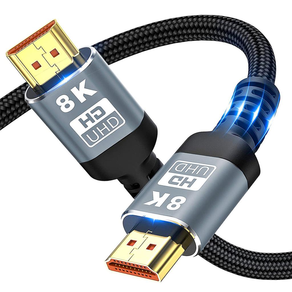 HDMI-compatible Cables 2.1 48Gbps 8K Ultra High Speed Braided Cord 4K @ 120Hz  8K @ 60Hz HDCP 2.2 & 2.3 HDR 10