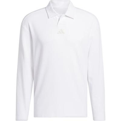 Logo Lockeres Langarm-Poloshirt Herren Tops Weiß JN3037