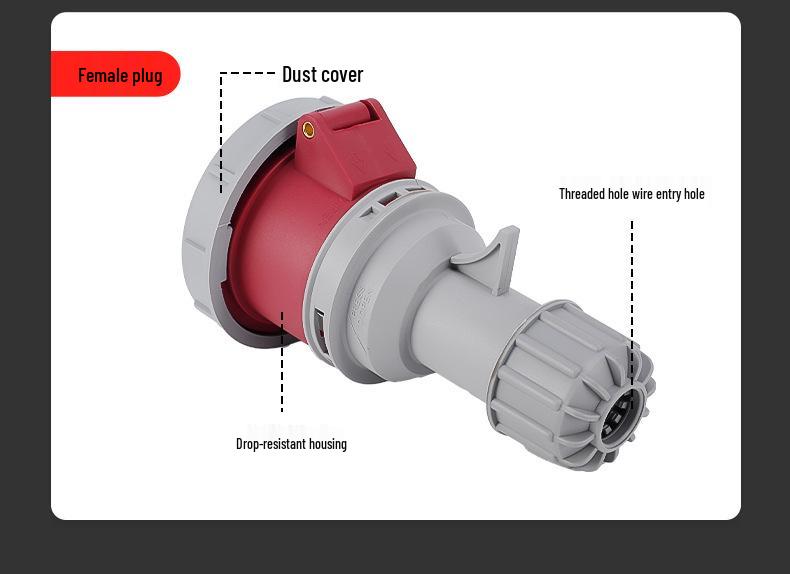 Second Gen IP67 Industrial Aviation Socket Connector 16A/32A, 3-Core/4-Core/5-Core, Non-Explosion-Proof