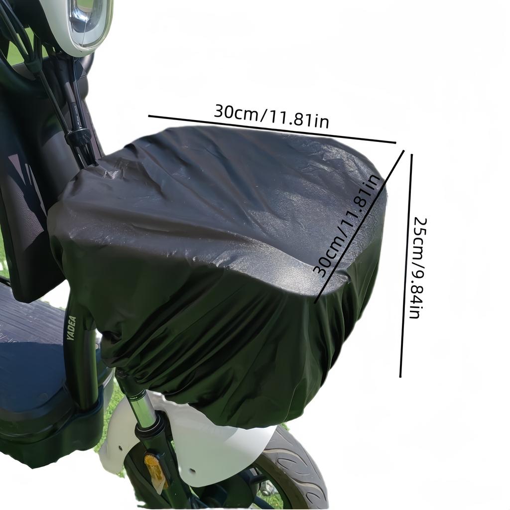 Outdoor Bike Basket Cover, Waterproof UV-Resistant Durable, Fits Electric Scooters Motorcycles Bicycles, Black Cover