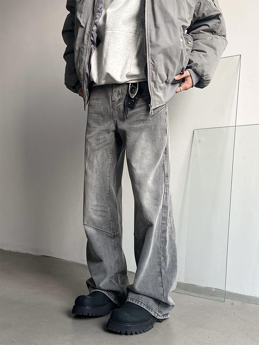 Мужские прямые джинсы JYL American Ash Washed Весна Лето Cleanfit Свободные Драпирующиеся Деним S