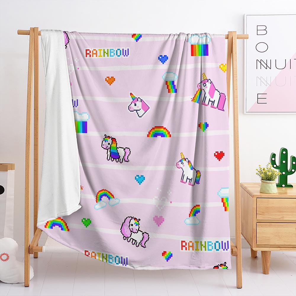 Blanket Flannel Blanket Illustration Flower Animal 3D Digital Printing Blanket Cover Blanket