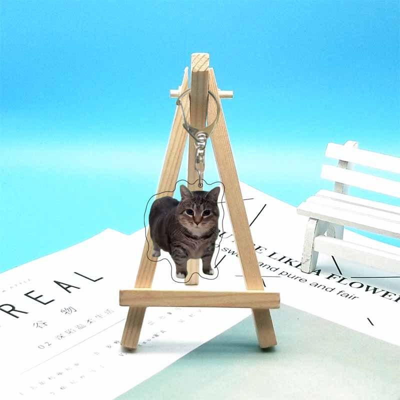 Abstract Cat Meme Emoji Acrylic Keychain