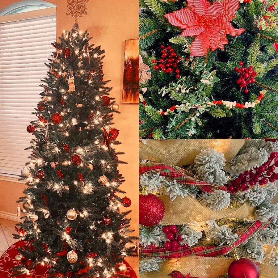 Artificial Plants Pine needle Holly Little Red Fruit combination New Year Christmas Home festival Wedding Party Decor Diy gifts
