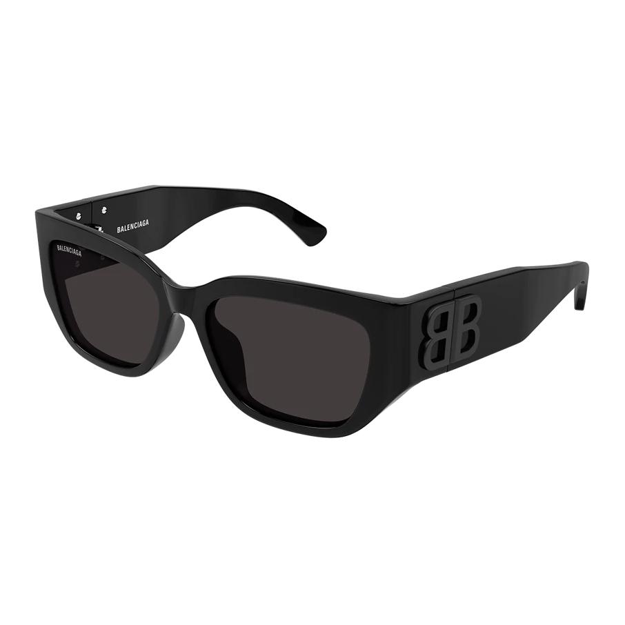 Balenciaga Rectangular Sunglasses With Matching Color Logo Women Sunglasses Black BB0361SK-001