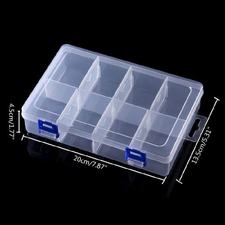 Transparent Box Screw Compartment Box 8 Grids Organizer Tool Storage Boxes
