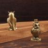 Brass Owl Ornament Handmade Boho Decor Creative Figurine Small Desk Decorations Unique Gift For Home Luxury Decor Home Decor