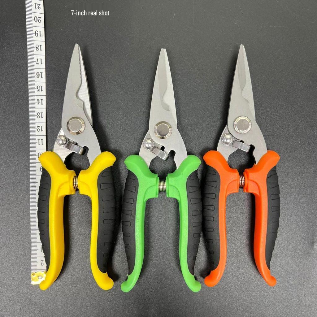 Industrial Grade Stainless Steel Electrician Scissors - 7/8 Inch Tin Snips for Aluminum & Composite Panels