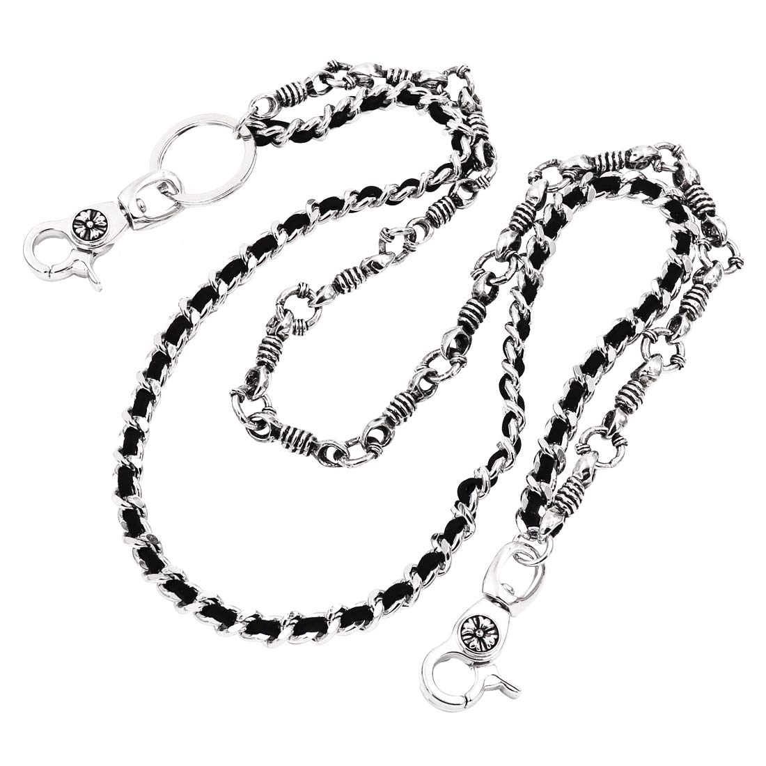 

Black String Wallet Chain Biker Punk Key Double Chain SJ31S [UNIQSUM] (Silver)