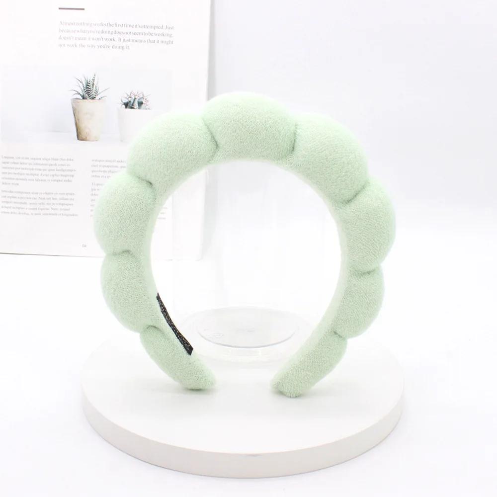 Femmes Filles Éponge Co Spa Maquillage Bulle Bandeau Éponge Bouffant Rétro Bandes Cheveux Doux Bandeau Couvre-chef