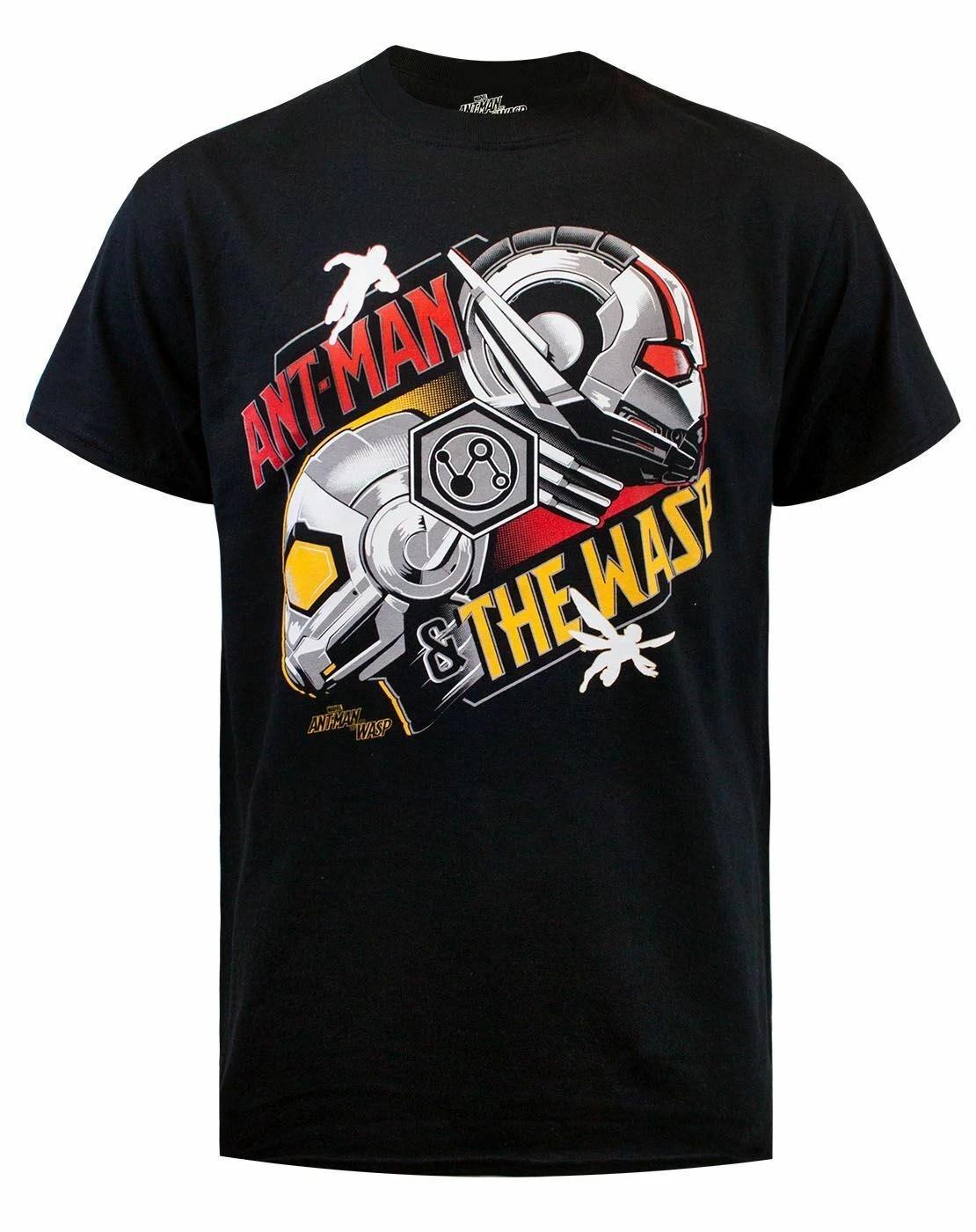 Marvel Black Ant-Man, Wasp Short Sleeved 100% Cotton T-shirt Mens Tees Top Mens L
