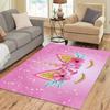Cute Unicorn Carpet Cartoon Magical Animal Indoor Floor Mat Colourful Floral Area Rug for Kids Girls Living Room Decor Doormat