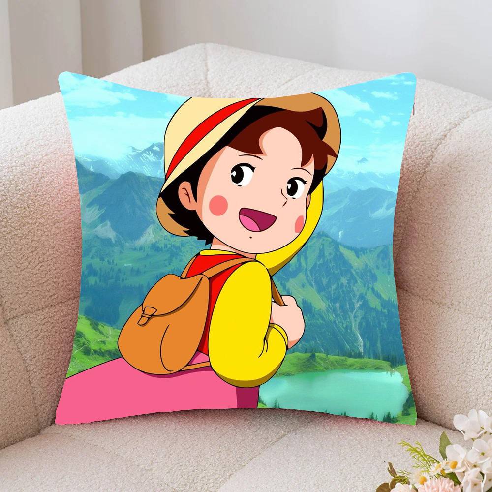 Japanese Anime Movie H-Heidi Pillow Case Fashion Square Pillowcase Bedroom Sofa Room Ins Decoration Leisure